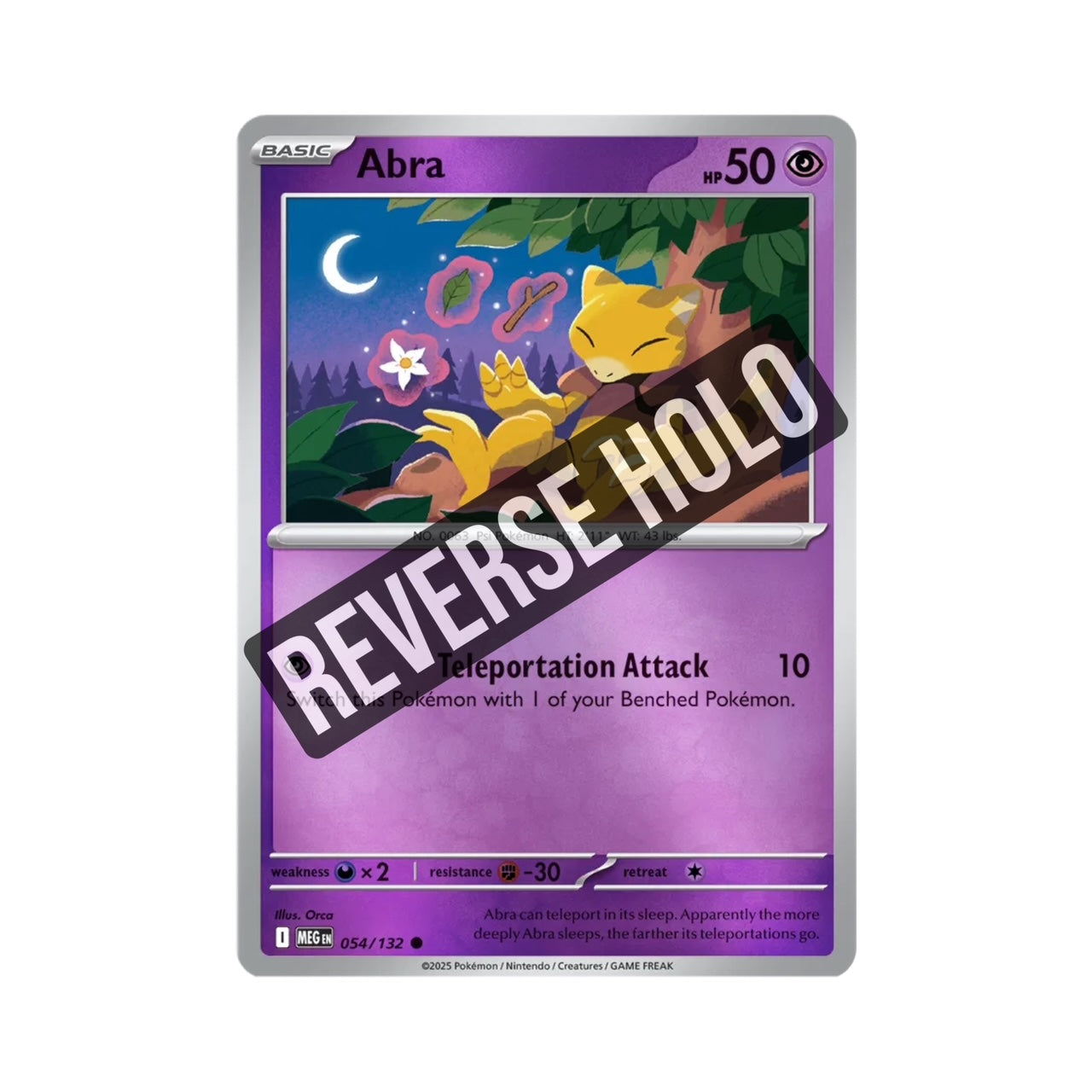 abra pokemon card (Reverse Holo) 054/132 – collectd Color:Fruit Punch Hidden Potential [Fighting] Pokemon 151 Full-Art Vintage