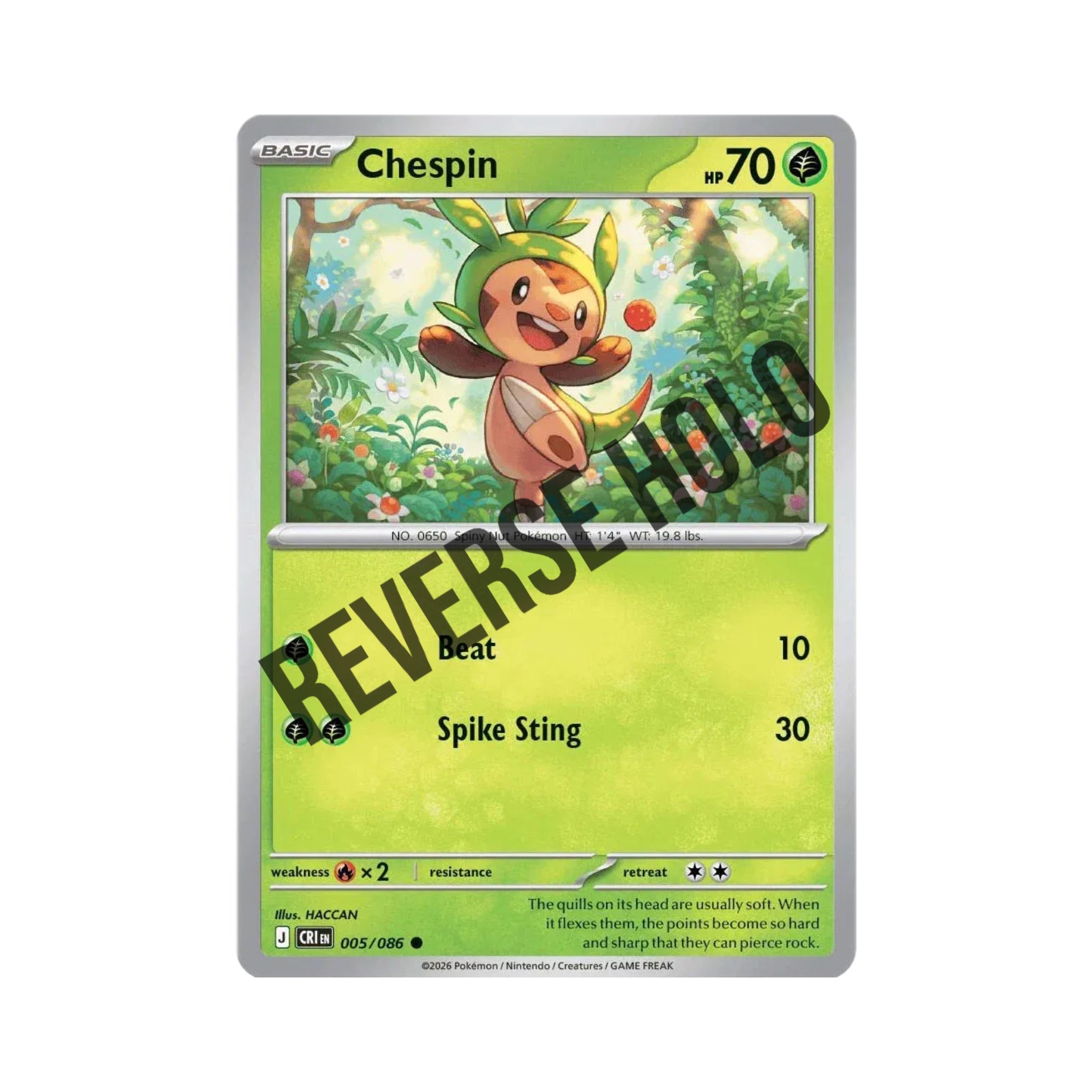 Chespin (Reverse Holo) 005/086