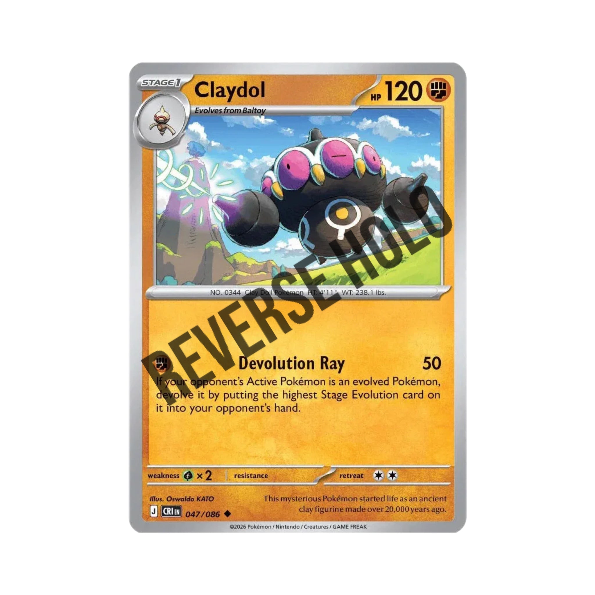 Claydol (Reverse Holo) 047/086
