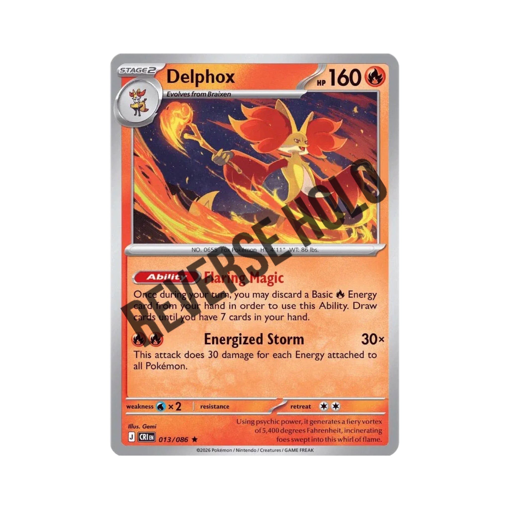 Delphox (Reverse Holo) 013/086