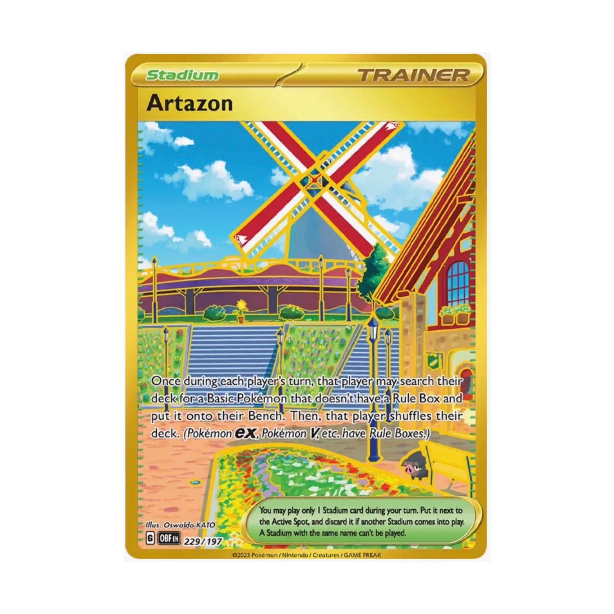 pokemon artazon gold card - 229/197 - Obsidian Flames - Hyper Rare These cards are freshly removed from packs Artazon 229 197 - SV03: