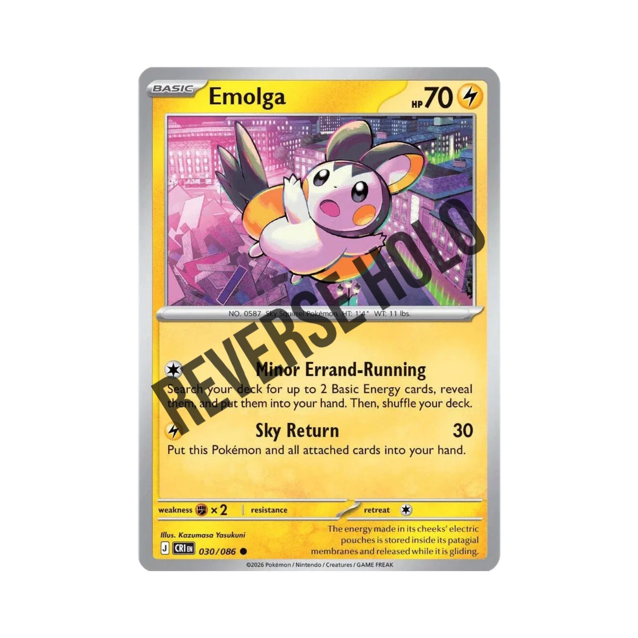 Emolga (Reverse Holo) 030/086