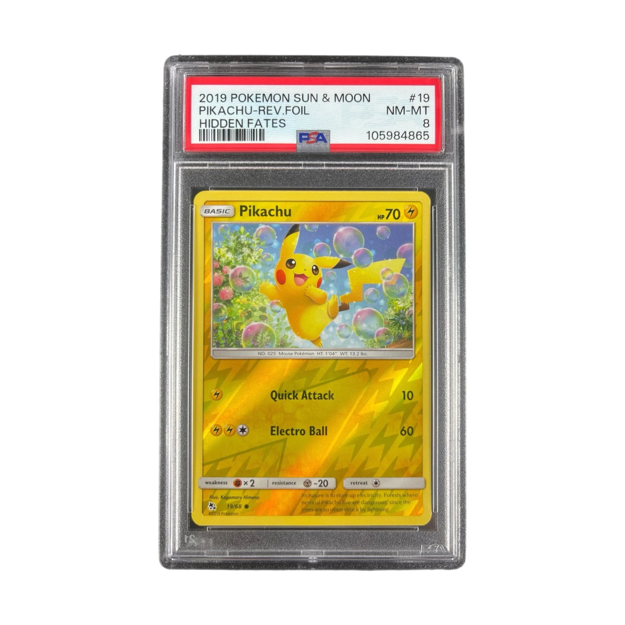 Pikachu 19/68 - PSA 8