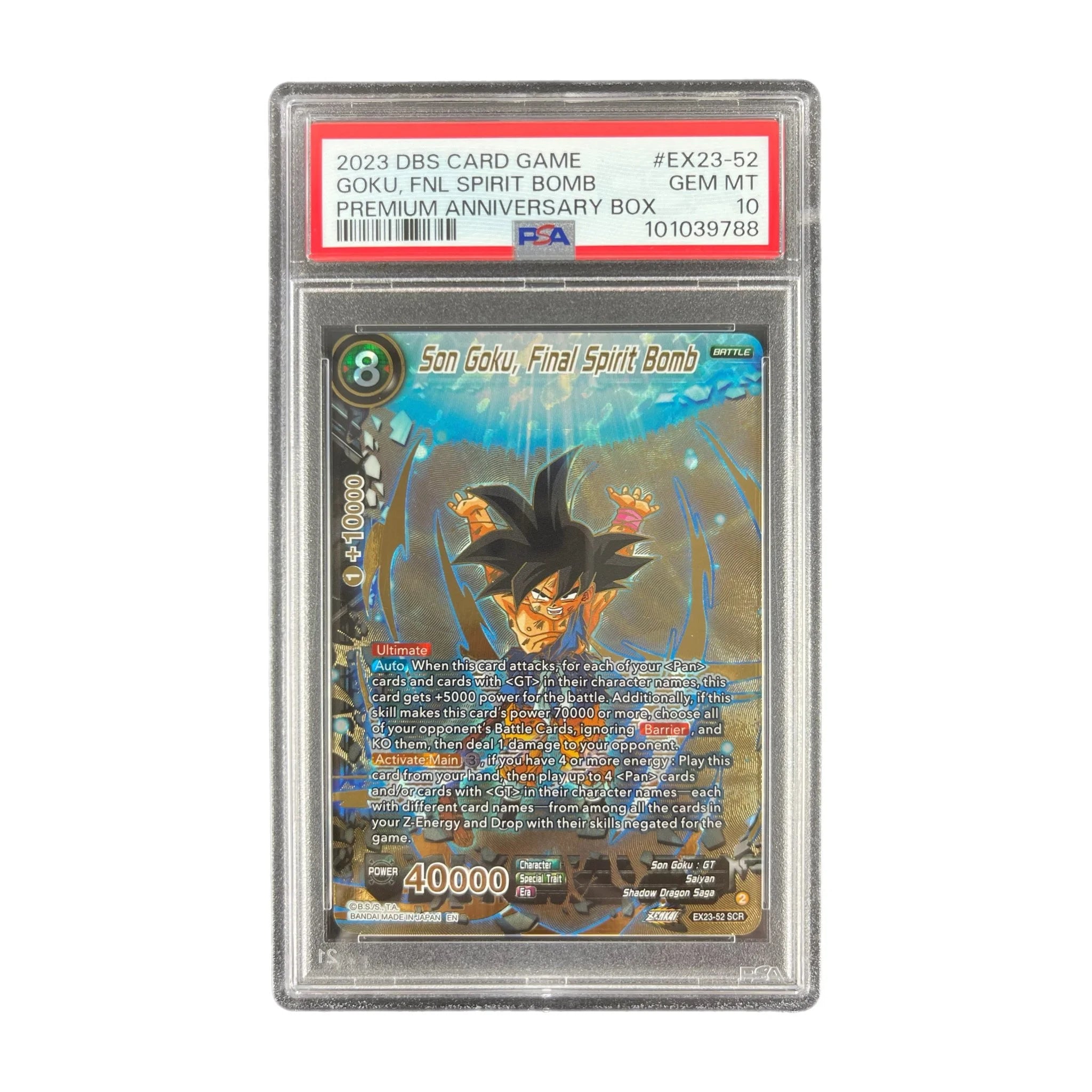 Son Goku, Final Spirit Bomb EX23-52 - PSA 10