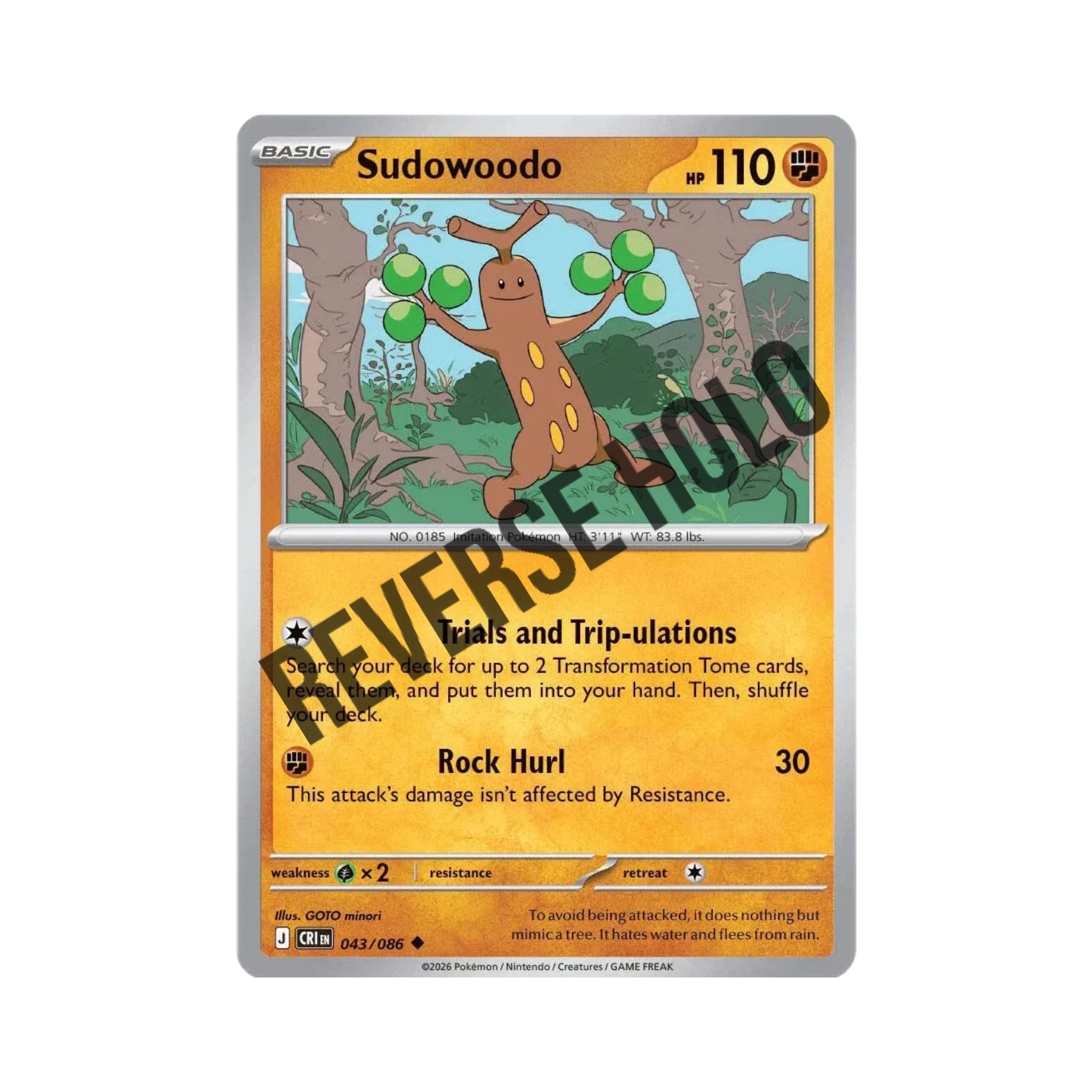 Sudowoodo (Reverse Holo) 043/086
