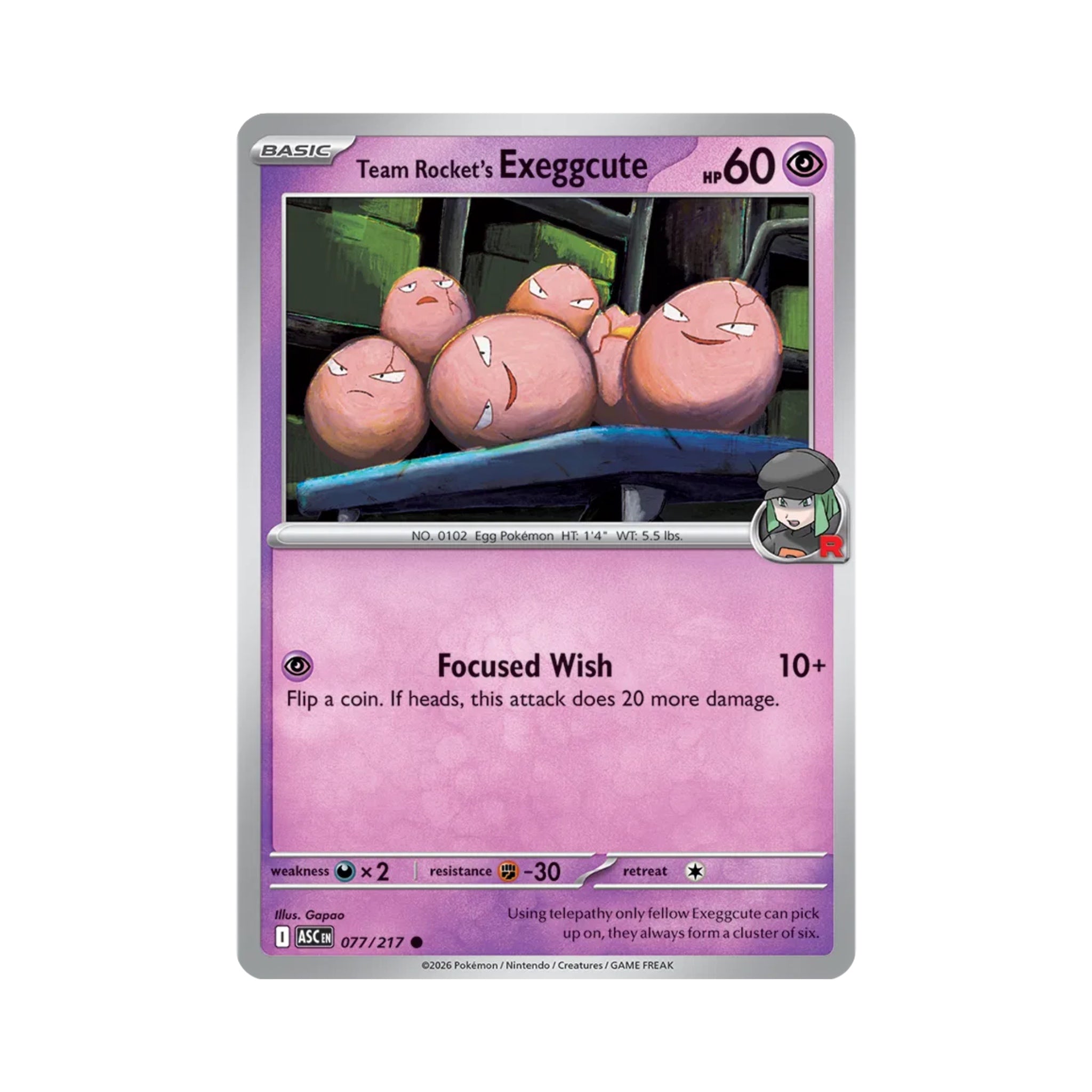 Team Rocket's Exeggcute 077/217