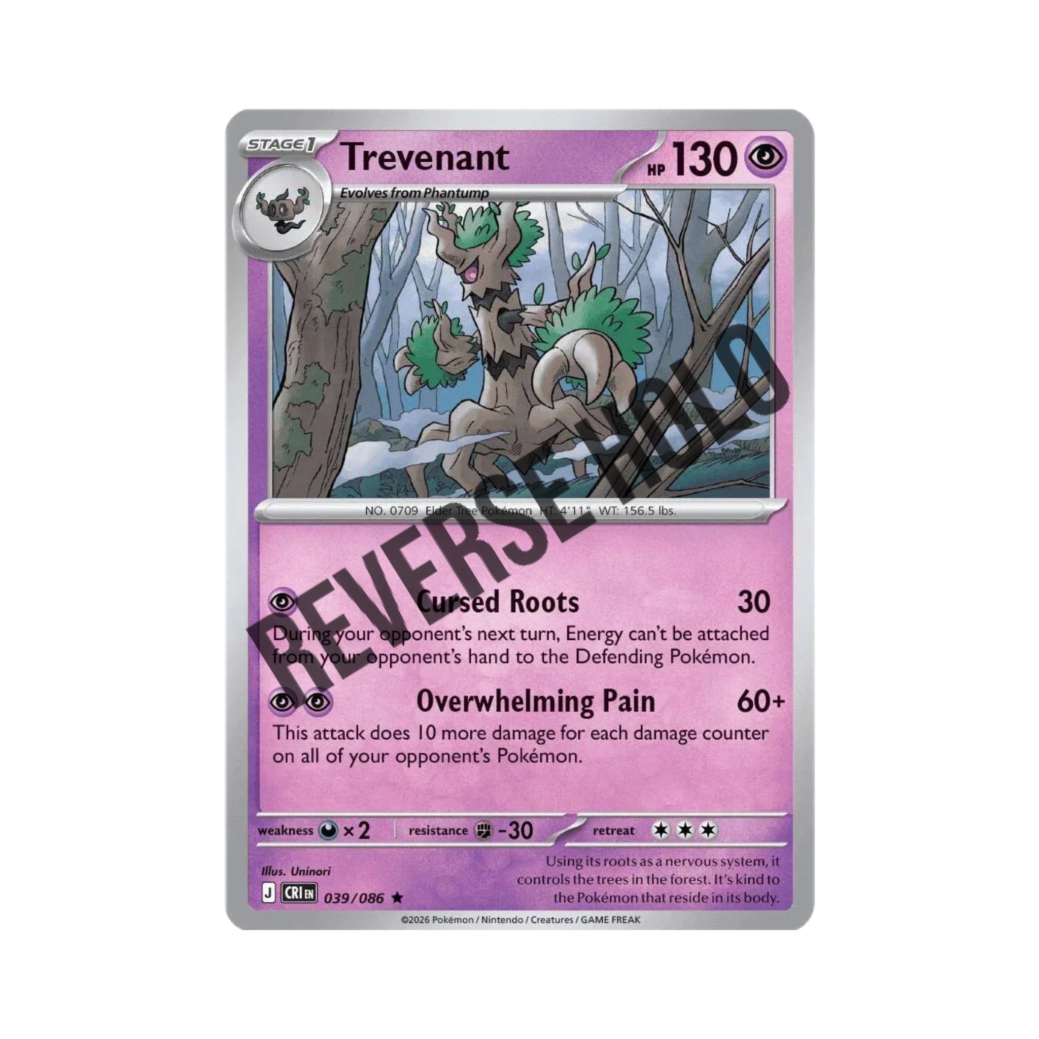 Trevenant (Reverse Holo) 039/086